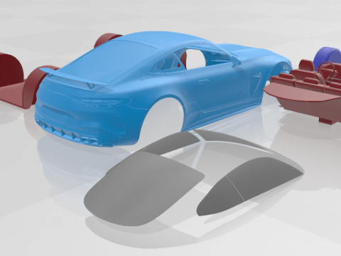 Mercedes Benz AMG GT63 PRO 2025 - 3D Printable Model Separate Parts 3Dプリントモデル