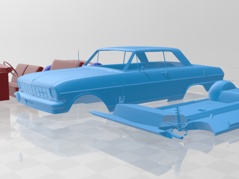 1964 Chevrolet Chevy II Nova separate parts 3D Print Model