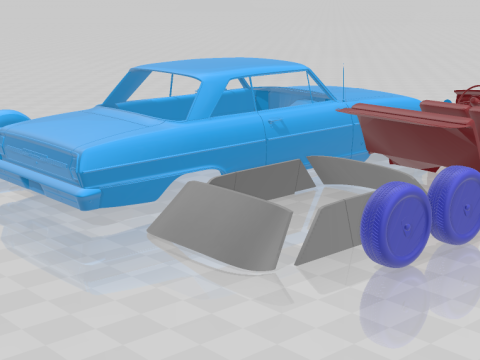 1964 Chevrolet Chevy II Nova separate parts 3D Print Model