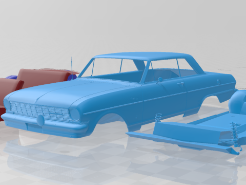 1964 Chevrolet Chevy II Nova separate parts 3D Print Model