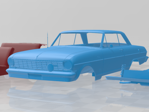 1964 Chevrolet Chevy II Nova separate parts 3D Print Model