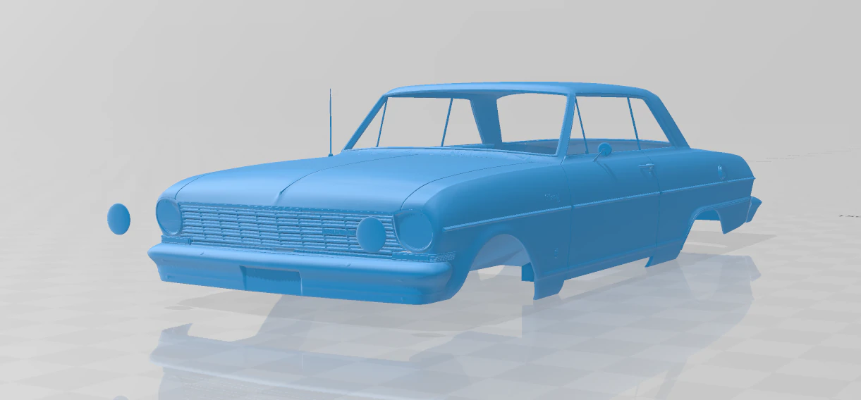1964 Chevrolet Chevy II Nova - 3D Printable Model Full Body 3D Print Model .c4d .max .obj .3ds .fbx .stl .blend