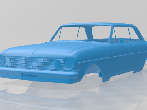 1964 Chevrolet Chevy II Nova - 3D Printable Model Full Body 3Dプリントモデル