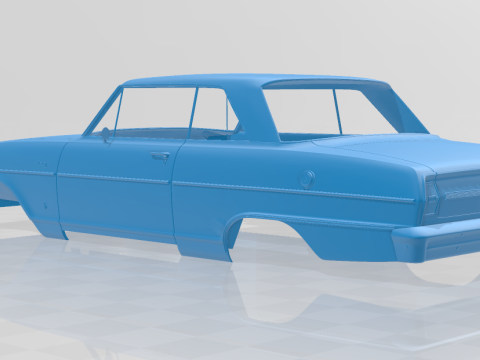 1964 Chevrolet Chevy II Nova - 3D Printable Model Full Body 3Dプリントモデル