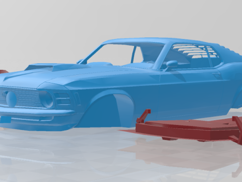 1970 Mustang Boss 302 - 3D Printable Model in Separate Parts 3Dプリントモデル