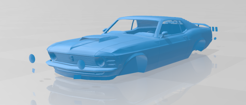 1970 Mustang Boss 302 - Body Car Model do druku 3D .c4d .max .obj .3ds .fbx .stl .blend