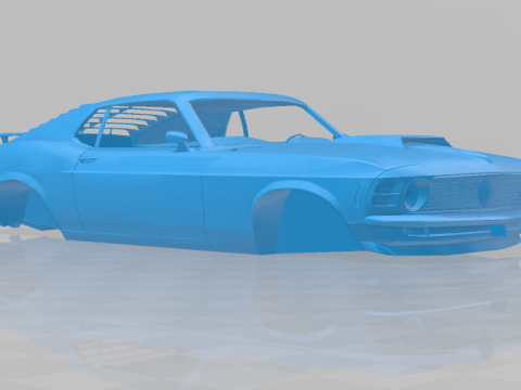 1970 Mustang Boss 302 - Body Car Model do druku 3D