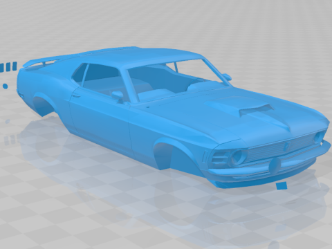 1970 Mustang Boss 302 - Body Car Model do druku 3D
