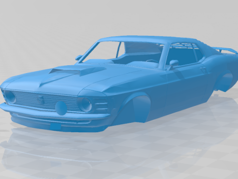 1970 Mustang Boss 302 - Body Car Model do druku 3D