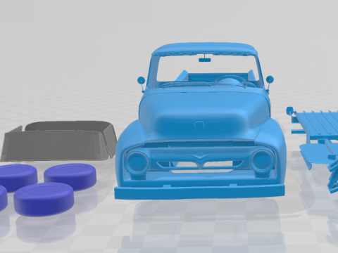 1956 F100 Pickup Truck - Separate Parts 3D-printmodel
