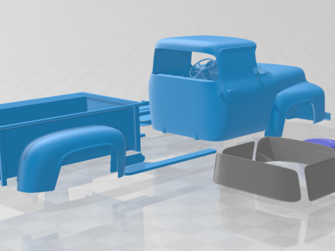 1956 F100 Pickup Truck - Separate Parts 3D-printmodel