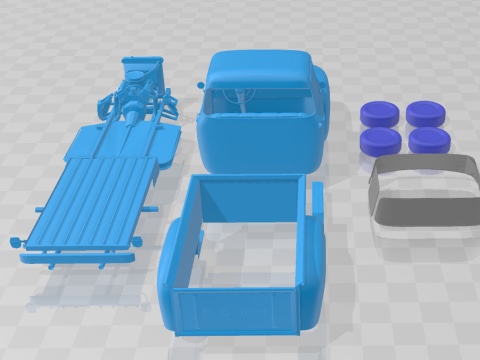 1956 F100 Pickup Truck - Separate Parts 3D-printmodel
