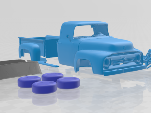 1956 F100 Pickup Truck - Separate Parts 3D-printmodel
