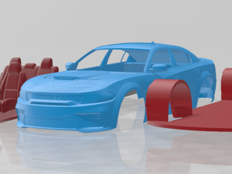 Dodge Charger SRT Hellcat Widebody 2020 - Separate Parts STL 3D 打印模型