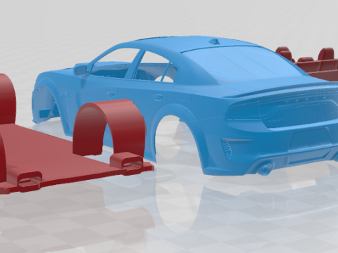 Dodge Charger SRT Hellcat Widebody 2020 - Separate Parts STL 3D 프린트 모델