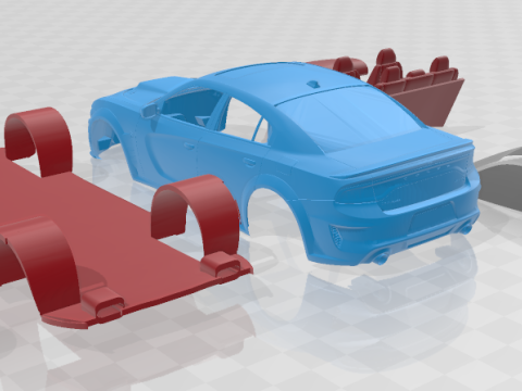 Dodge Charger SRT Hellcat Widebody 2020 - Separate Parts STL 3D 프린트 모델