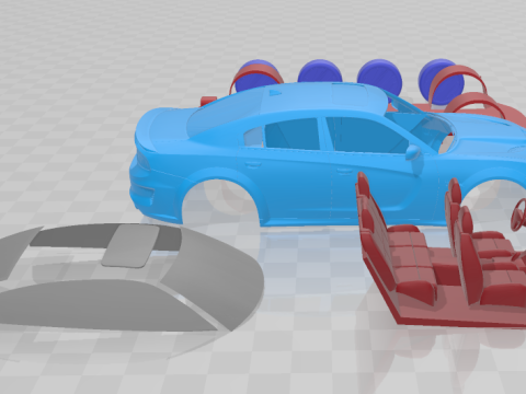 Dodge Charger SRT Hellcat Widebody 2020 - Separate Parts STL 3D 프린트 모델