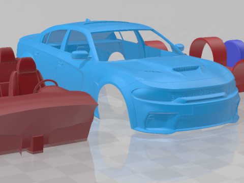 Dodge Charger SRT Hellcat Widebody 2020 - Separate Parts STL 3D 프린트 모델