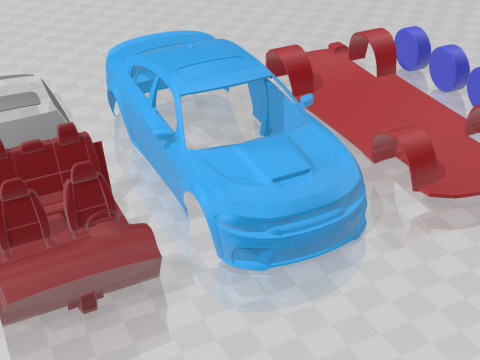 Dodge Charger SRT Hellcat Widebody 2020 - Separate Parts STL 3D 프린트 모델
