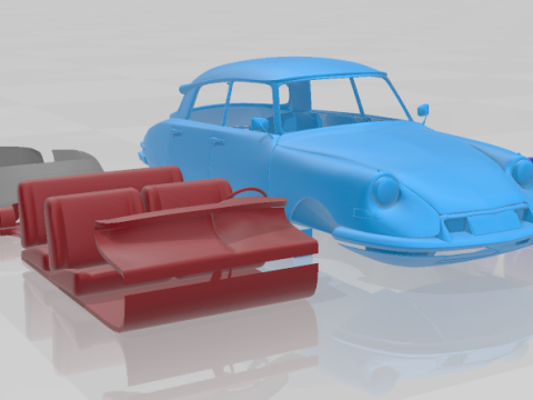 1955 Citroen DS 19 Vintage Elegance - Separate Parts Model 3D Print Model
