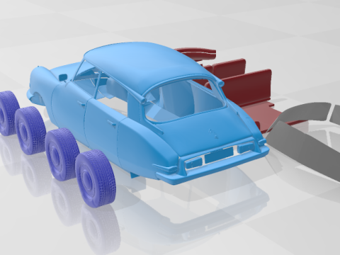 1955 Citroen DS 19 Vintage Elegance - Separate Parts Model 3Dプリントモデル