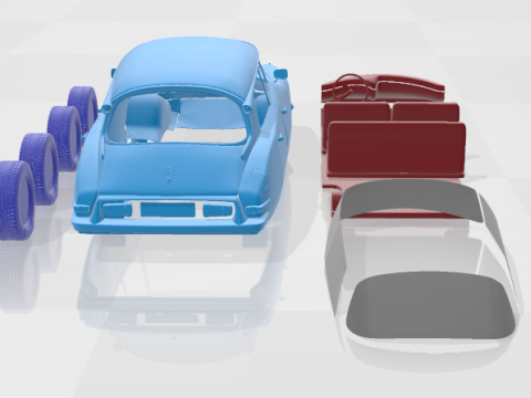 1955 Citroen DS 19 Vintage Elegance - Separate Parts Model 3Dプリントモデル