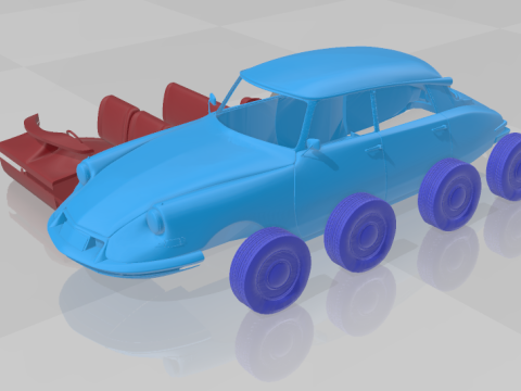 1955 Citroen DS 19 Vintage Elegance - Separate Parts Model 3Dプリントモデル