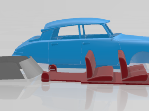 1955 Citroen DS 19 Vintage Elegance - Separate Parts Model 3Dプリントモデル