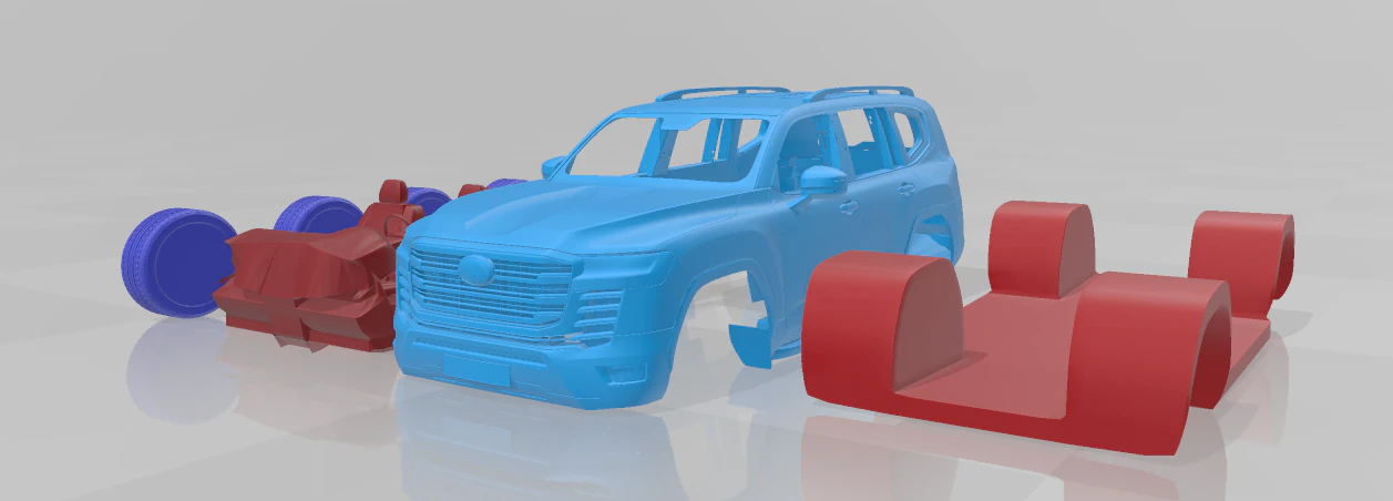 Toyota Land Cruiser 300 2022 - Separate Parts Model 3D Print Model .c4d .max .obj .3ds .fbx .stl .blend 