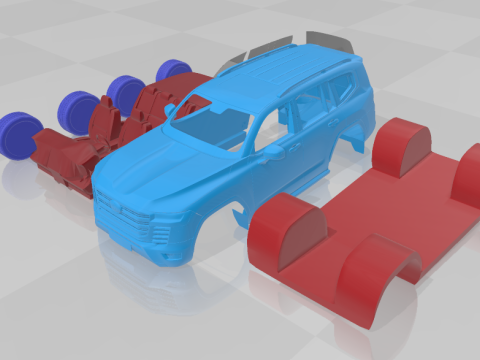 Toyota Land Cruiser 300 2022 - Separate Parts Model 3D प्रिंट मॉडल