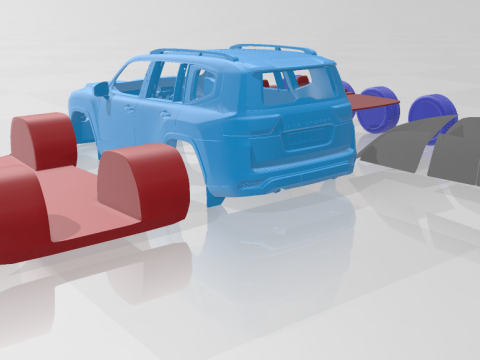Toyota Land Cruiser 300 2022 - Separate Parts Model 3D प्रिंट मॉडल