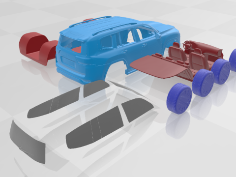 Toyota Land Cruiser 300 2022 - Separate Parts Model 3D प्रिंट मॉडल