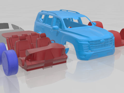 Toyota Land Cruiser 300 2022 - Separate Parts Model 3D प्रिंट मॉडल