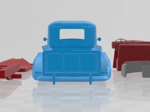 1938 Vairogs Pickup Truck - Separate Parts Model 3D Print Model