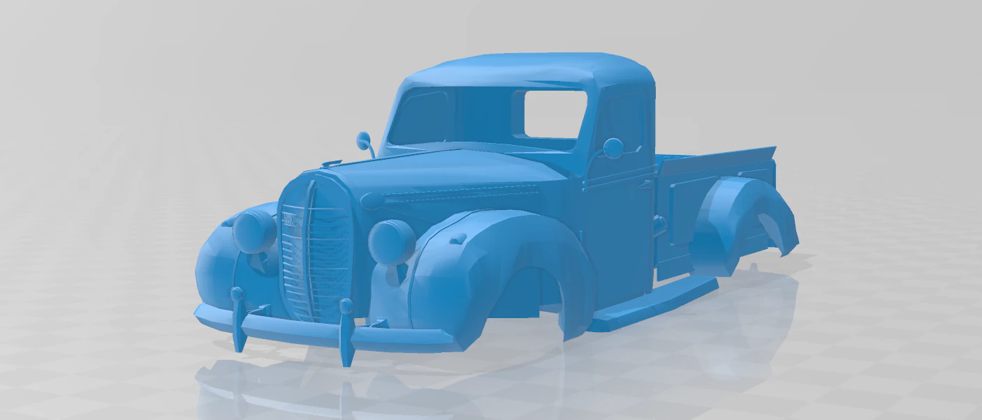 1938 Vairogs Pickup Truck - Body Car Model 3D Print Model .c4d .max .obj .3ds .fbx .stl .blend 