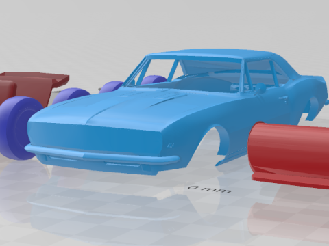 1967 Chevrolet Camaro RS 327 V-8 - Separate Parts Model 3D 프린트 모델