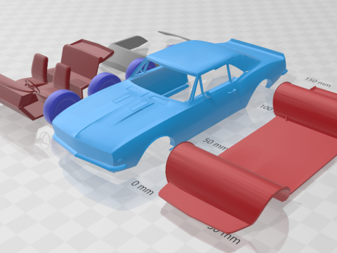 1967 Chevrolet Camaro RS 327 V-8 - Separate Parts Model 3D 프린트 모델