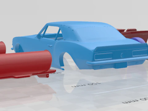1967 Chevrolet Camaro RS 327 V-8 - Separate Parts Model 3D Print Model