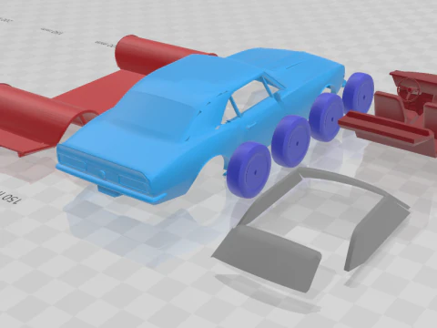 1967 Chevrolet Camaro RS 327 V-8 - Separate Parts Model 3D Print Model