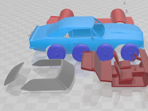 1967 Chevrolet Camaro RS 327 V-8 - Separate Parts Model 3D Print Model
