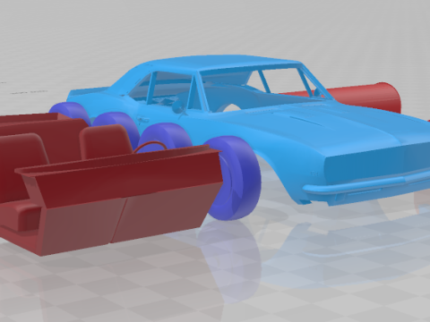 1967 Chevrolet Camaro RS 327 V-8 - Separate Parts Model 3D 프린트 모델