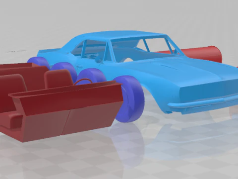 1967 Chevrolet Camaro RS 327 V-8 - Separate Parts Model 3D Print Model