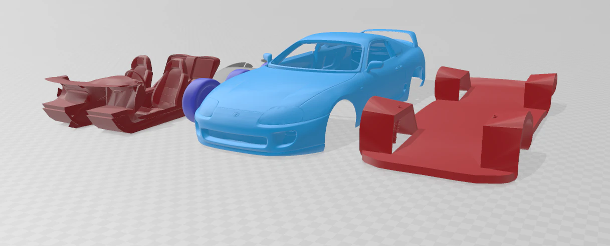 1997 Toyota Supra MK4 - Separate Parts Model 3D Print Model .c4d .max .obj .3ds .fbx .stl .blend 