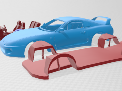 1997 Toyota Supra MK4 - Separate Parts Model Model do druku 3D