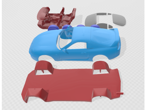1997 Toyota Supra MK4 - Separate Parts Model Model do druku 3D
