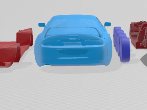 1997 Toyota Supra MK4 - Separate Parts Model Model do druku 3D