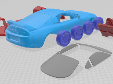 1997 Toyota Supra MK4 - Separate Parts Model 3D Print Model