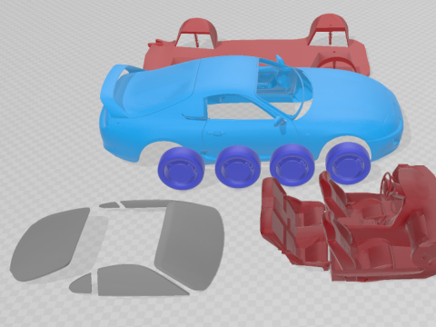 1997 Toyota Supra MK4 - Separate Parts Model Model do druku 3D