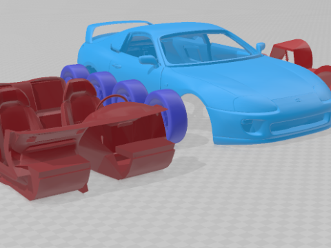 1997 Toyota Supra MK4 - Separate Parts Model Model do druku 3D