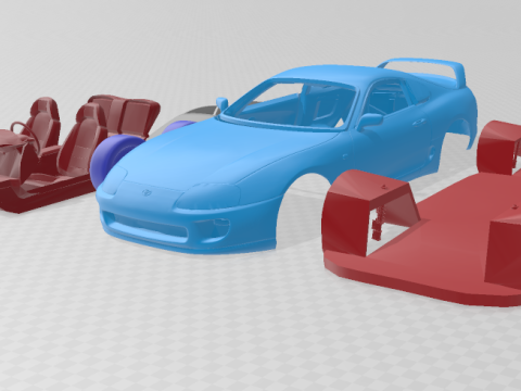 1997 Toyota Supra MK4 - Separate Parts Model Model do druku 3D